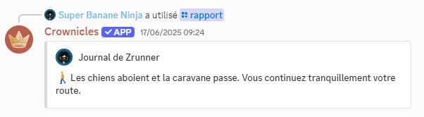 Un exemple du mini-évènement "Rien ne se passe"